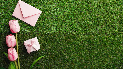 Touching the Meadow Background For Mother's Day Holiday