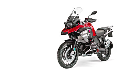 Obraz na płótnie Canvas motorcycle on a white Adventure Motorcycle. motorcycle travel concept