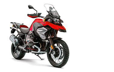 motorcycle on white background. Adventure Motorcycle. motorcycle travel concept