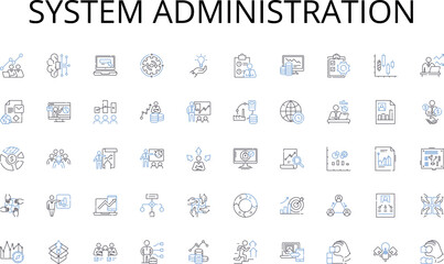 System administration line icons collection. Creativity, Passion, Inspiration, Talent, Discipline, Technique, Originality vector and linear illustration. Expression,Imagination,Dedication outline
