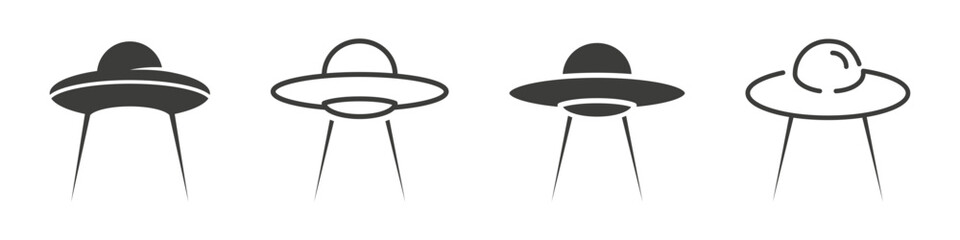 UFO. Flying saucer icon. Vector illustration.