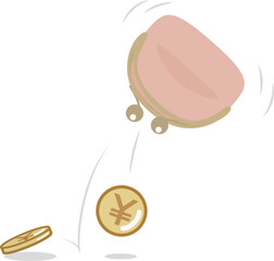 手持ちのお金が少ない様子を表したイラスト