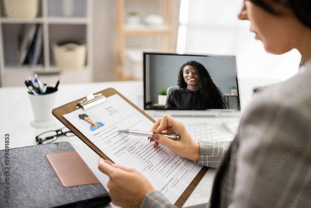 Poster virtual job interview webcast