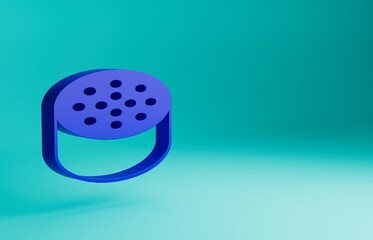 Blue Water sensor icon isolated on blue background. Minimalism concept. 3D render illustration