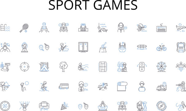 Sport games line icons collection. Refreshment, Drink, Juice, Tea, Coffee, Soda, Smoothie vector and linear illustration. Cocktail,Water,Wine outline signs set