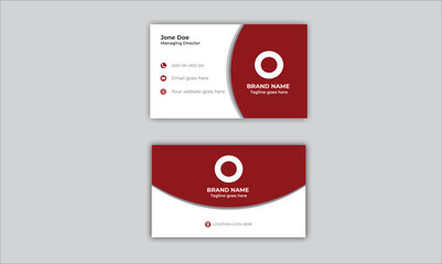 Creative Modern Corporate Business Card Design Template Double sided Horizontal Name Card Simple and clean Colourful visiting card.