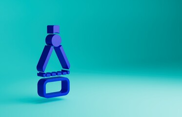 Blue Drawing compass icon isolated on blue background. Compasses sign. Drawing and educational tools. Geometric instrument. Minimalism concept. 3D render illustration