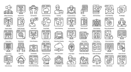 Dropshipping Thin Line Iconset Ecommerce Shipping Delivery Outline Icon Bundle in Black
