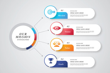 4 step circular infographic design 