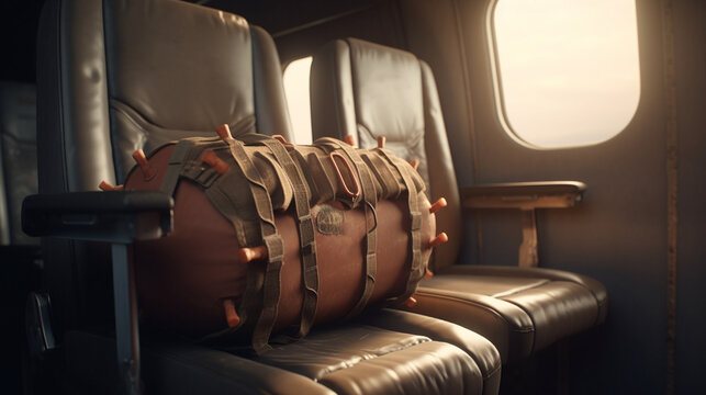 Bombs on airplane seat. Generative Ai