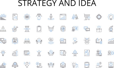 Strategy and idea line icons collection. Education, Opportunities, Insights, Learning, Experience, Inspiration, Motivation vector and linear illustration. Expertise,Training,Development outline signs