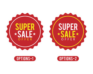 Super Sale Sticker Design For offer or Discount purpose in Business.