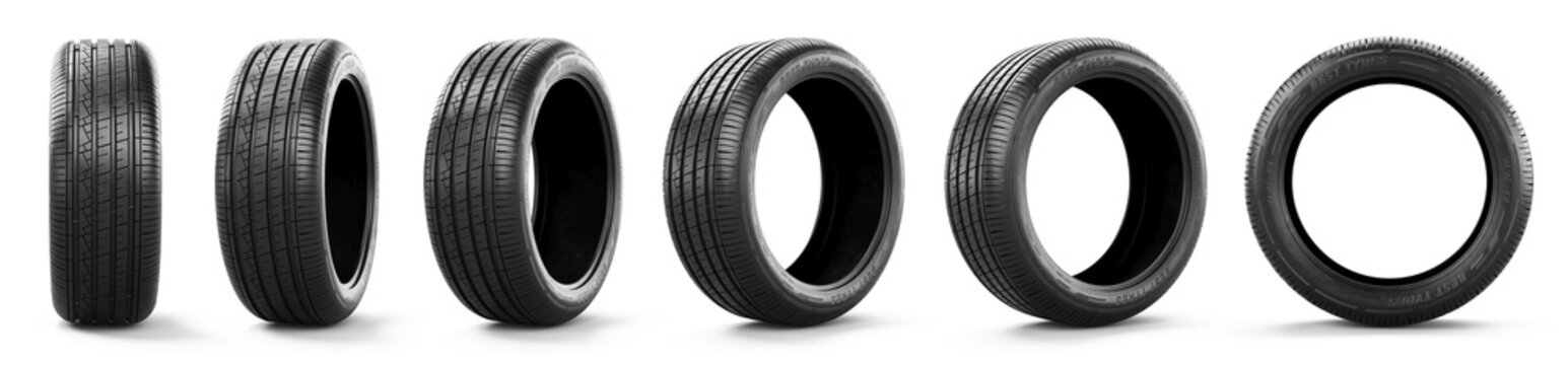 Car tyre isolated on a white background - 3d rendering