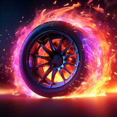 wheel on fire 