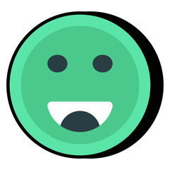 A linear design icon of happy emoji