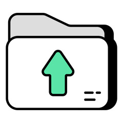 A unique design icon of folder upload
