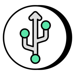 Premium download icon of usb sign