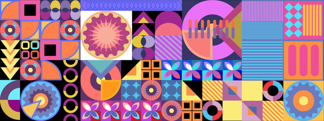 Vector colorful colourful graphic of flat geometric background design template
