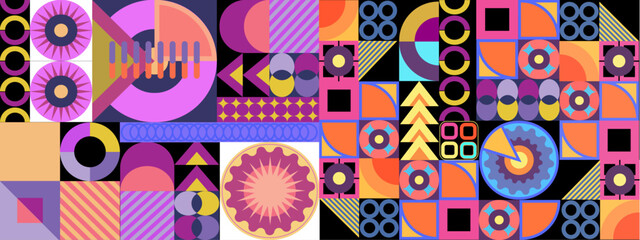 Obraz na płótnie Canvas Flat design colorful colourful geometric pattern background vector