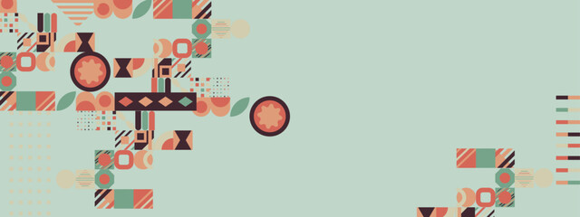 Naklejka premium Vector flat mosaic background with shapes colorful colourful