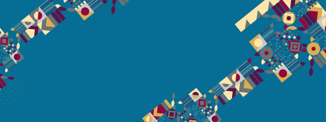 Vector colorful colourful graphic of flat geometric background design template