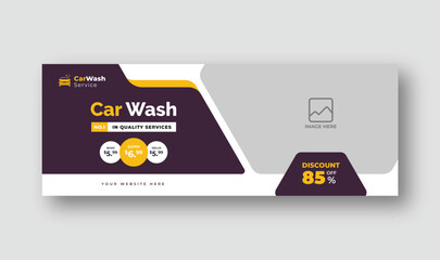 Social media template for auto repair shop, car wash service, or car rental service web banner, suitable for web banner template