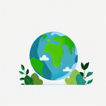 Earth Day theme, painted with watercolor with Generative AI