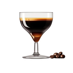 espresso martini cocktail on transparent background, Generative ai