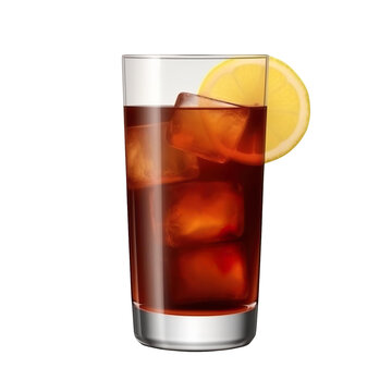 long island ice tea cocktail on transparent background, Generative ai