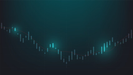 finance background. candlesticks chart on dark screen. stock market and business investment concept