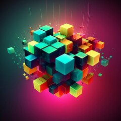 Obraz premium Colorful Cube light bacground