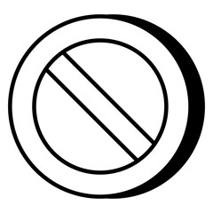 Editable design icon of forbidden