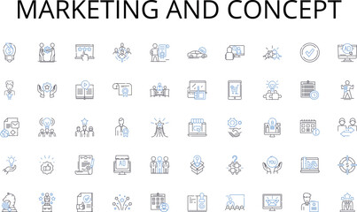 Marketing and concept line icons collection. Smartph, Tablet, Laptop, Smartwatch, Desktop, Gaming, Virtual reality vector and linear illustration. Home automation,Camera,Music outline signs set