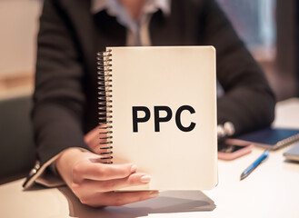 Notebook with text PPC. Pay per click