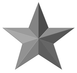 Étoile grise, fond blanc 