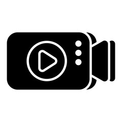 Colored design icon of video camera 