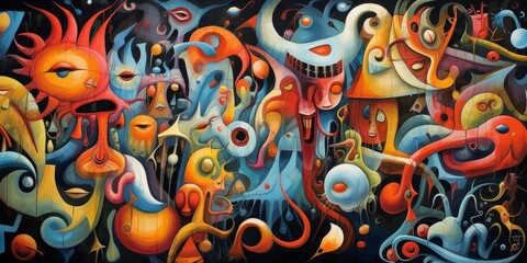 Obraz na płótnie Canvas Surreal Abstract Lucid Dream Colorful Wallpaper