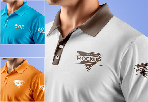 Close-up Polo T-Shirt Mockup