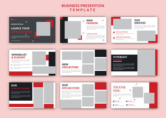 Minimalist modern powerpoint editable presentation template set of fashion slid design