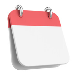 Empty calendar. 3D calendar. 3D illustration.