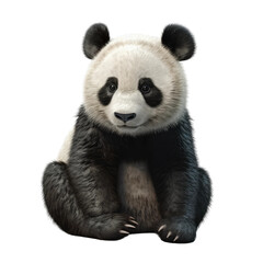 Fototapeta premium Cute baby panda bear. Transparent isolated background. AI generated