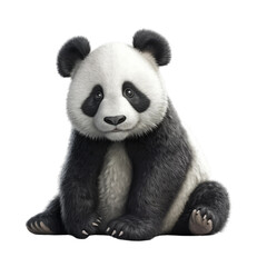 Cute baby panda bear. Transparent isolated background. AI generated