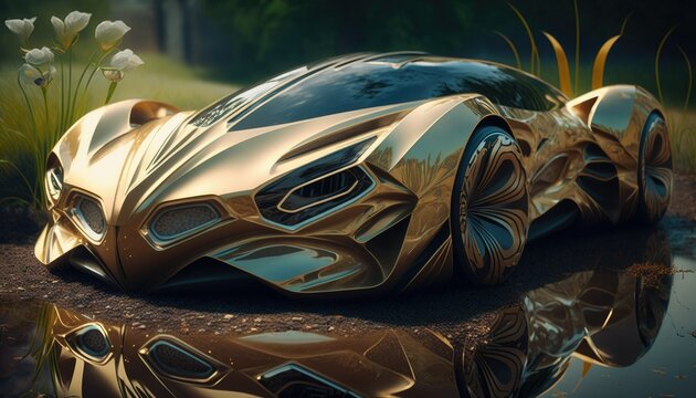 Stylish futuristic luxury car Generative AI