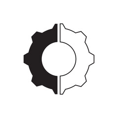Gear icon on white background Vector graphics