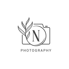 Modern Aesthetic Vector Photography Logo N