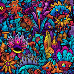Generative Trippy Clipart Pattern for Nature Lovers