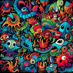 Generative Trippy Clipart Pattern for the Senses