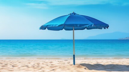 umbrella in the sand on the beach in summer, generative ai
