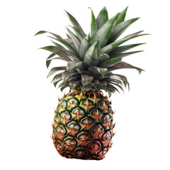 Pineapple fruit. Transparent isolated background. AI generated