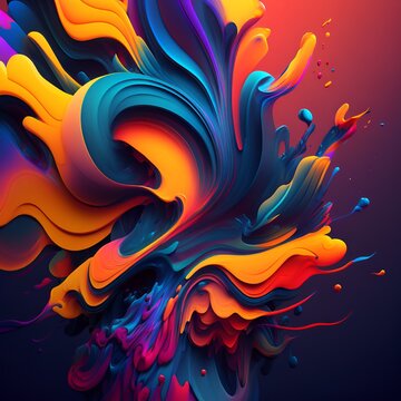 Colorful background. Splash, abstract art. Mist. Smoke. Multicolor. Waves. Storm